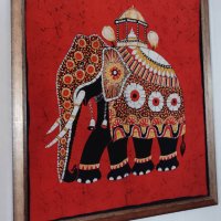 картина Слон от Шри Ланка 94 см х 82 см , снимка 2 - Картини - 39063899
