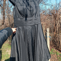 рокля от тафта в черно с/М 39лв, снимка 2 - Рокли - 44599215