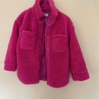 H&M розово пухкаво палтенце - 8-10 год., снимка 1 - Детски якета и елеци - 44397314