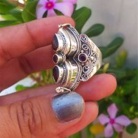 Масивен пръстен с два рубина, снимка 4 - Пръстени - 40762105