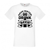 Мъжка тениска Save Water Drink Beer 2,Бира,Бирфест,Beerfest,Подарък,Изненада,Рожден Ден, снимка 2 - Тениски - 36387420