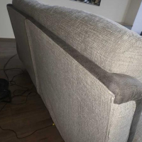 Сив диван от плат тройка La-z-boy с електрически релакс механизъм, снимка 8 - Дивани и мека мебел - 44701249
