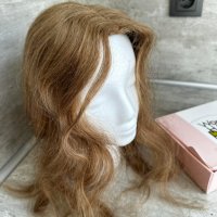 Дамско тупе 💯 естествена човешка коса лешник , снимка 2 - Аксесоари за коса - 41460894