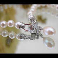 Колие  от бели  естествени перли,7мм-8мм, снимка 3 - Колиета, медальони, синджири - 38690670