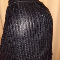 Vero Moda XL Черна кожена пола на изрязани кръгове , снимка 4 - Поли - 33945268