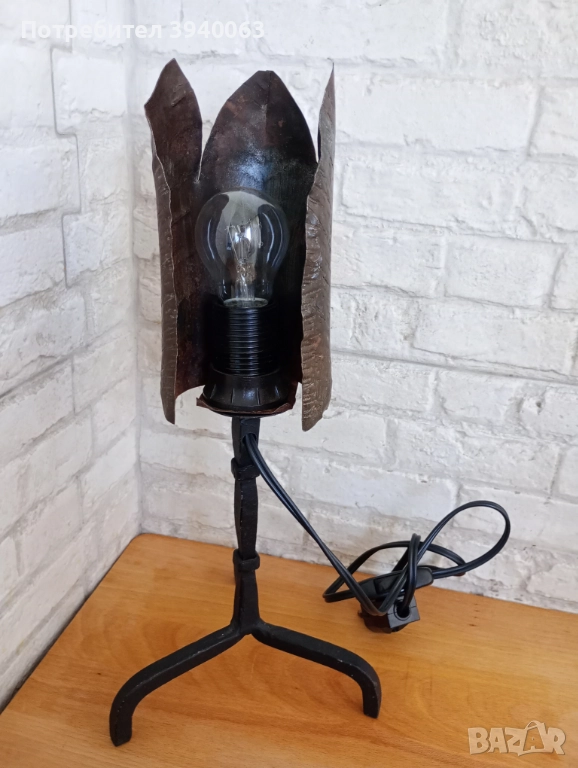 Стара лампа от ковано желязо, снимка 1