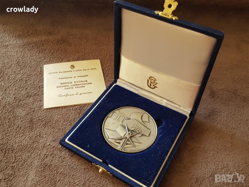 Италианска сребърна монета медал Банка на Италия, снимка 1