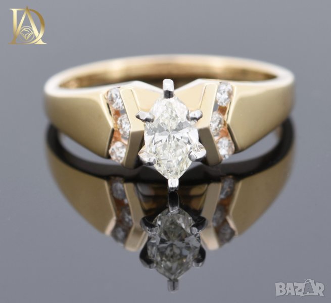 Нов Златен Пръстен с 0.64кт Естествени Диаманти , снимка 1