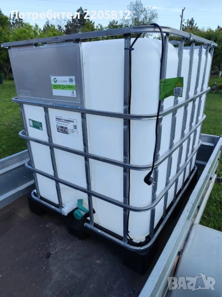 Нов бидон 1000л Кубче , снимка 1