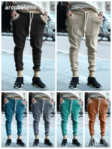 Мъжки ежедневни панталони със свободни крака и персонализирани цветни блокчета, 6цвята , снимка 1