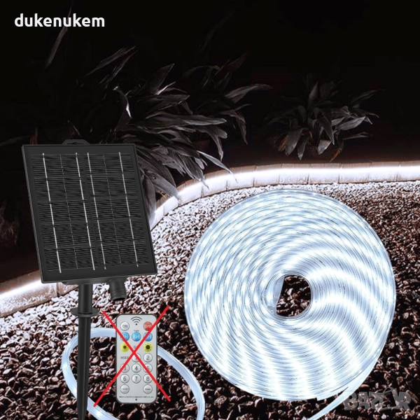 Соларна LED лента 10 метра, IP68, 200 LED диода, снимка 1