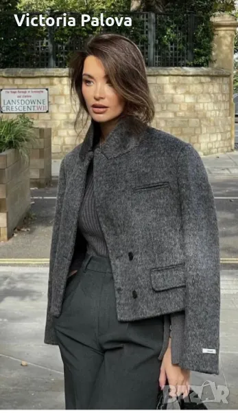 Сиво късо яке/сако STEFFEN SCHRAUT вълна кашмир коприна, снимка 1