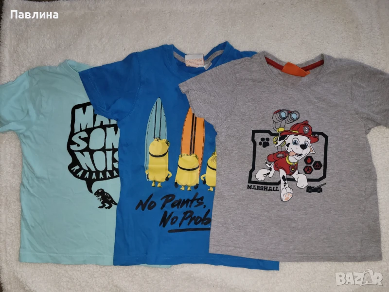 Лот от 3 Летни Тениски за Момче - 110-116, снимка 1