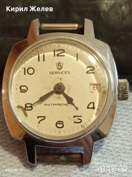 Стар механичен часовник дамски SERVICES ANTI-MAGNETIC работи за КОЛЕКЦИЯ 51500, снимка 1