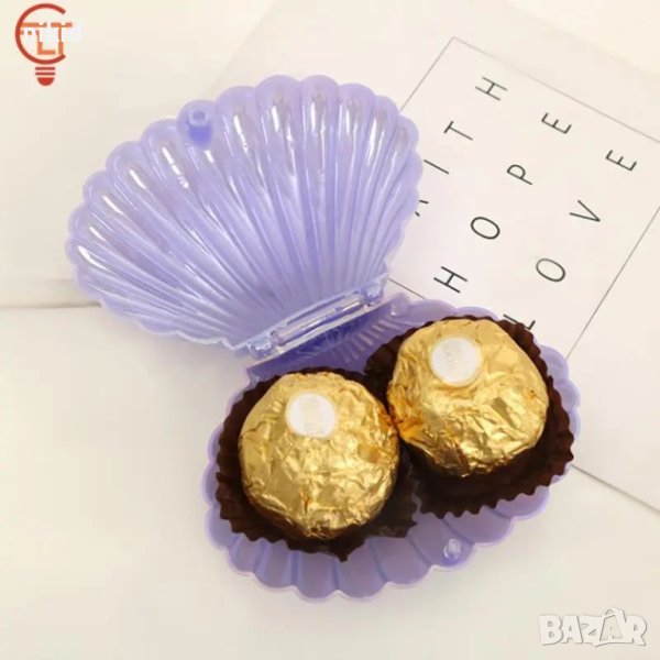 Прозрачна мида кутия кутийка пластмасова за декор украса подарък сувенир и др., снимка 1