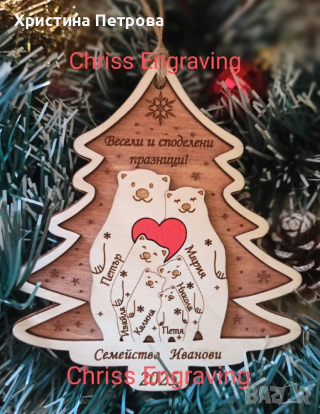 Персонални коледни играчки за елха, снимка 1