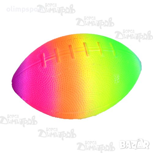 Топка за ръгби с неонови цветове. Подходяща за игра на на открито, както и за плажа. , снимка 1