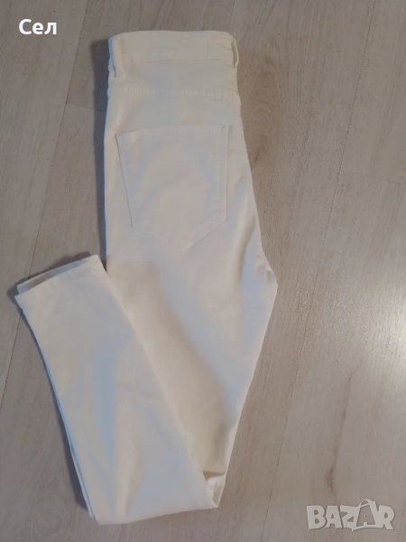 Бели вталени дънки с висока талия Zara M, снимка 1