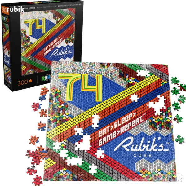 Настолен пъзел Rubik's Cube 50th Anniversary - Est. 1974 (300 части), снимка 1