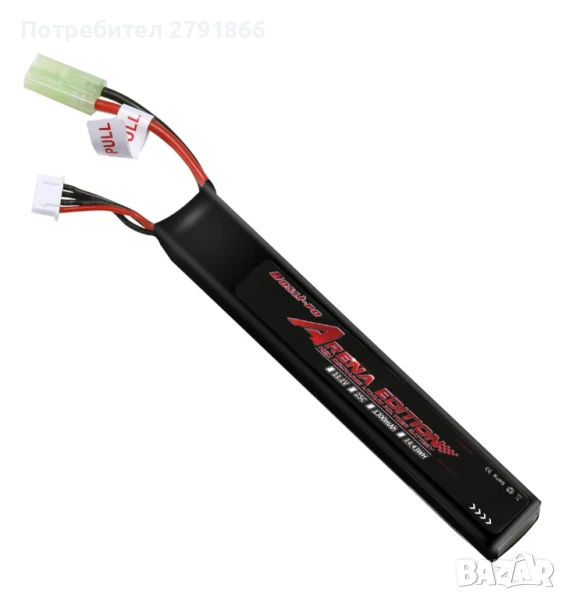 Еърсофт батерия 11.1V LiPo презареждаща, високомощна 1300mAh 3S 25C Еърсофт батерии Tamiya конект, снимка 1