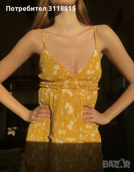 Жълта рокля, размер XS, снимка 1