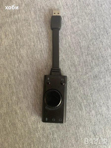 активен аудио адаптер USB към 3.5 мм. жак за слушалки и микрофон, снимка 1