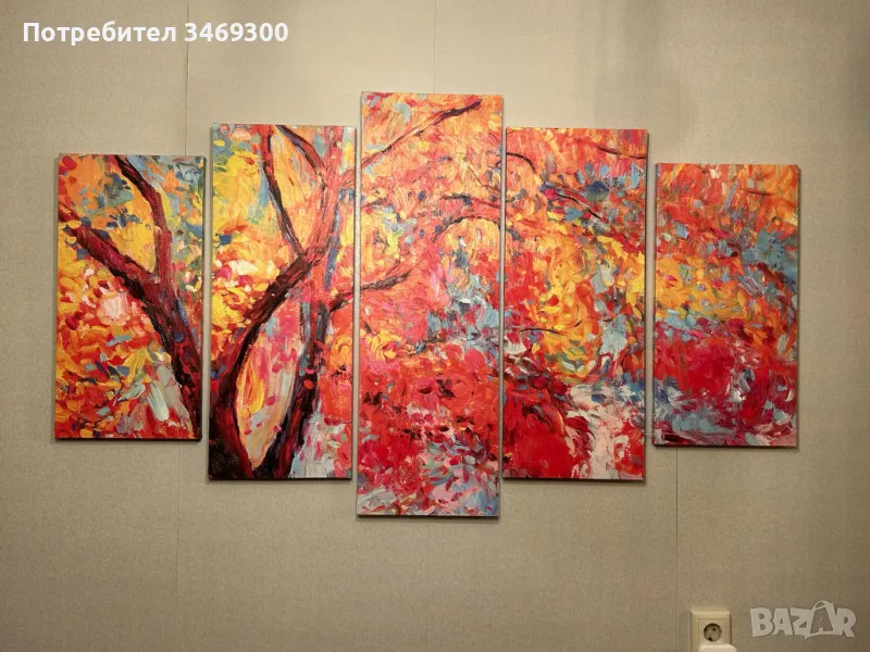 картина пано от пет части принт на канава, снимка 1