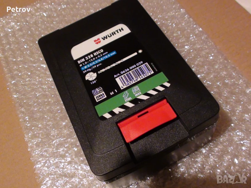 WÜRTH - DIN 338 HSCO - STEEL INOX - GERMANY - ЧИСТО НОВ Profi-Set 29 Свредла 1 - 13 mm в Касета !!!!, снимка 1