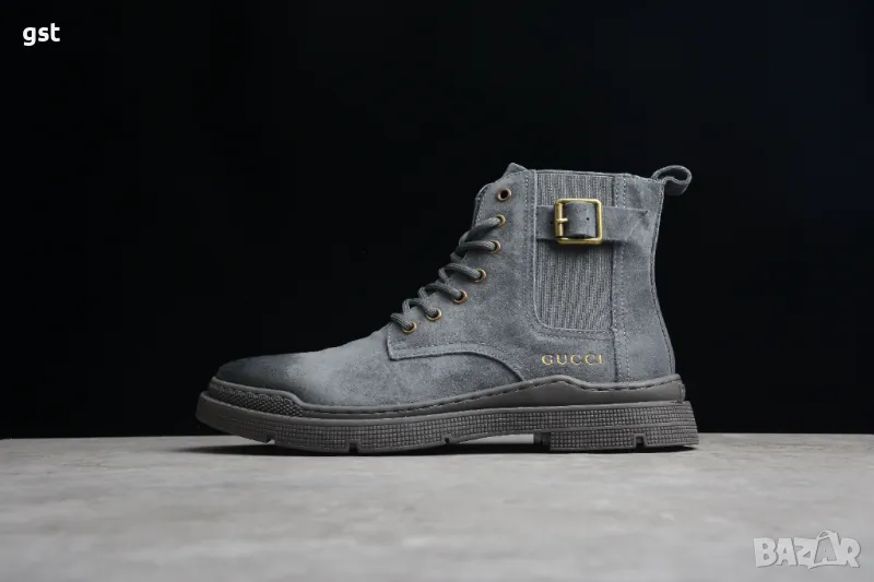 Редки Gucci High Top Shoes Calfskin Handmade Leather мъжки дамски боти , снимка 1
