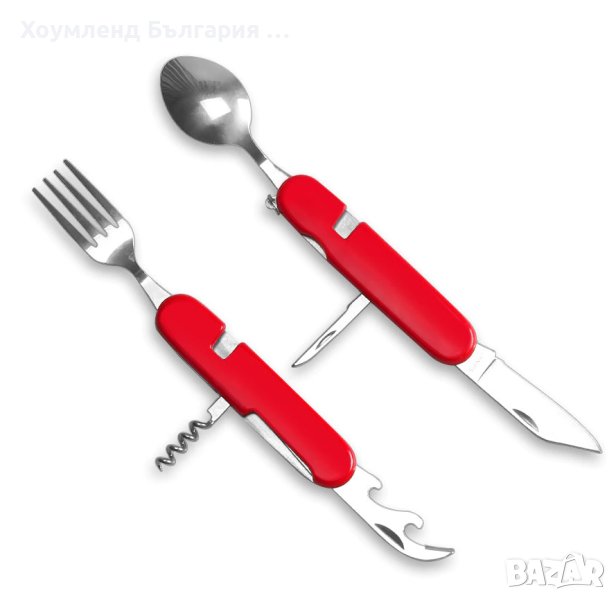 Сгъваеми къмпинг прибори за хранене 6в1, снимка 1