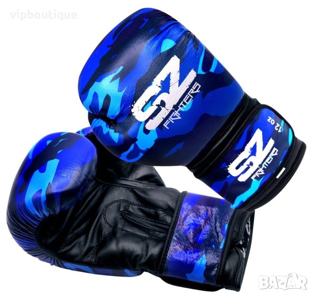 Боксови Ръкавици Ест. Кожа Син Камуфлаж, снимка 1