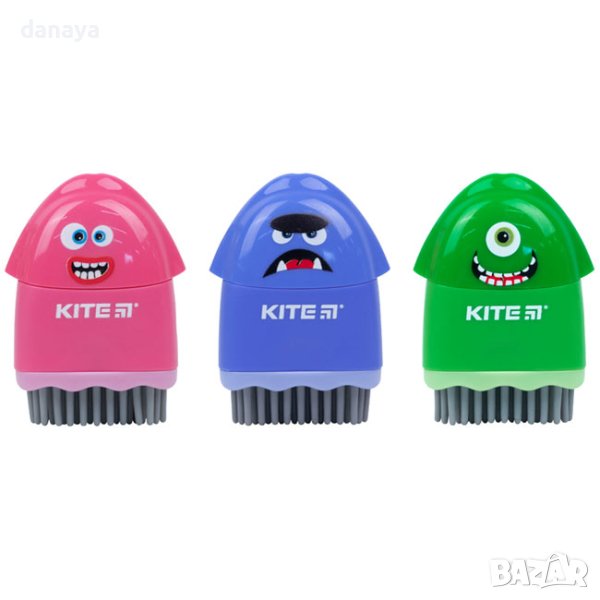 3880 Острилка за моливи с гума и четка Kite, снимка 1