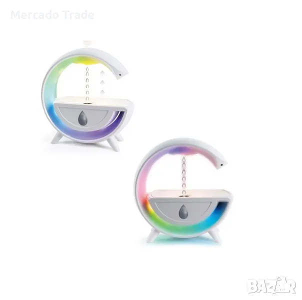 Декоративен ел. дифузер Mercado Trade, LED светлини, Бял, снимка 1