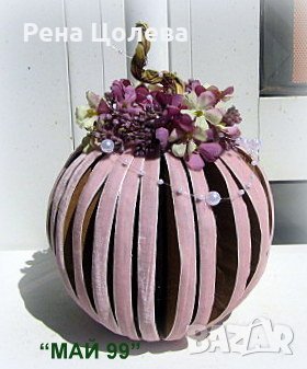 Тиква Арт от кадифе в лила, снимка 1