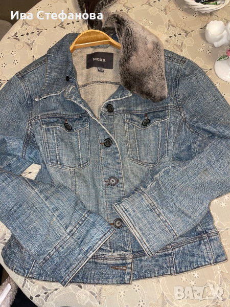 Дънково сафари яке дамско Mexx сваляща кожена яка , снимка 1