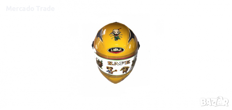 Детска каска за мотор, скутер или мотопед, Жълта, снимка 1