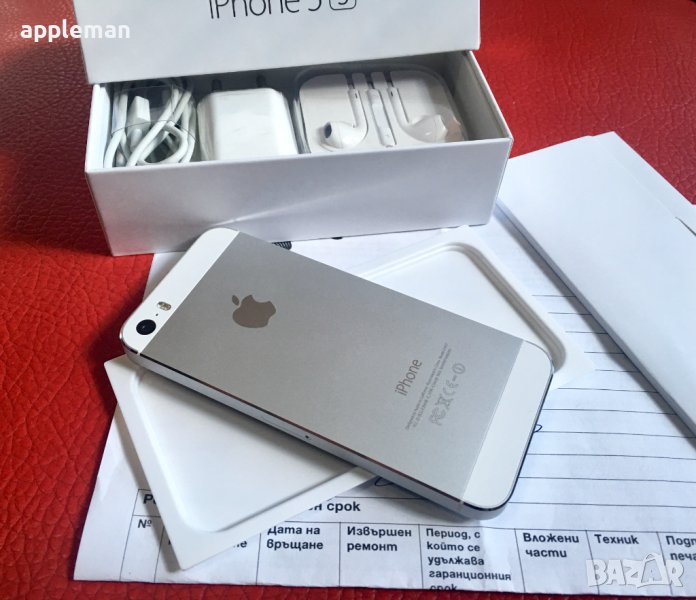 Apple iPhone 5S бял 16Gb Фабрично отключен Айфон телефон, снимка 1