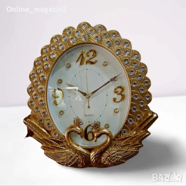Стилен стенен часовник с лебеди, снимка 1