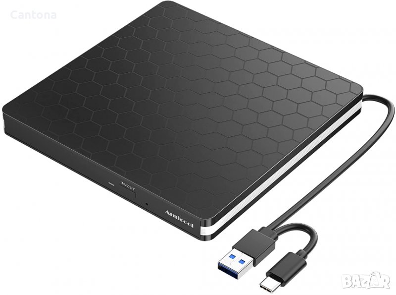 Външно CD/DVD +/-RW устройство, USB 3.0, USB и TYPE C, снимка 1