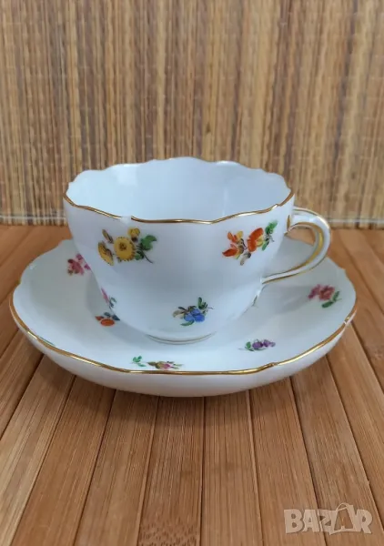Чаша и подложна чинийка - Meissen, снимка 1