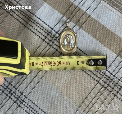 Златна висулка Богородица 14к.,3,23грама, снимка 5 - Колиета, медальони, синджири - 53767856