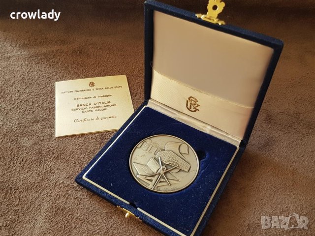 Италианска сребърна монета медал Банка на Италия, снимка 1 - Нумизматика и бонистика - 41482655