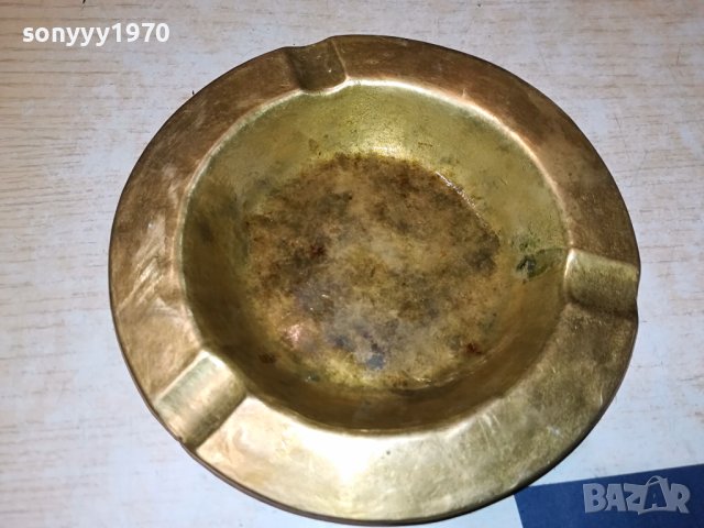 ПЕПЕЛНИК МАСИВЕН МЕД МЕСИНГ ВНОС ГЕРМАНИЯ 2806230742, снимка 3 - Колекции - 41377999