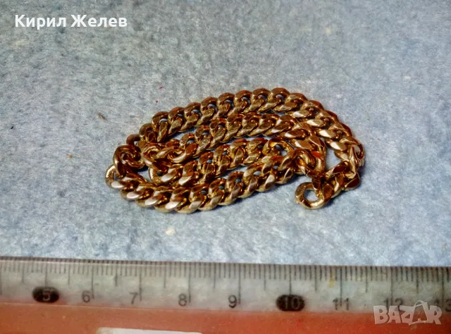 СТАРА ЗДРАВА РЕТРО ПЛЕТКА ПОЗЛАТЕНА МЕДНА ВЕРИЖКА КЮСТЕК СИНДЖИР 37377, снимка 5 - Антикварни и старинни предмети - 47316032