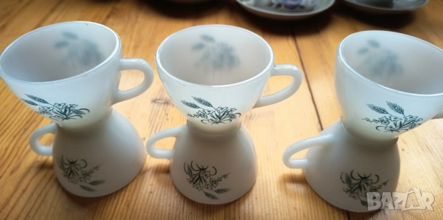 Винтидж чашки за кафе  Rigopal - Primavera, опалово стъкло, снимка 7 - Чаши - 53840010