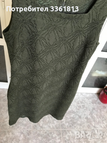 Продавам красива дантелена рокля в тъмно зелено , снимка 9 - Рокли - 36477160