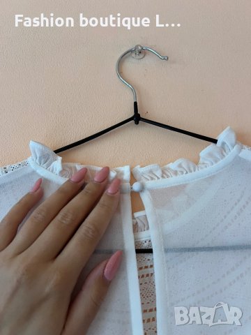 Бяла блуза S размер 100% памук 🤍, снимка 3 - Блузи с дълъг ръкав и пуловери - 44182792