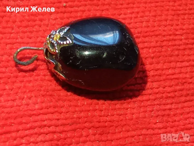 Старо СКЪПОЦЕННО РЕТРО МЕДАЛЬОНЧЕ ПОЛИРАН ЧЕРЕН ОНИКС 34524, снимка 8 - Антикварни и старинни предмети - 39072665