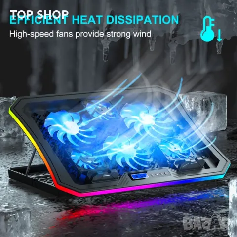 Охлаждаща подложка за лаптоп TopMate C12 RGB геймърски