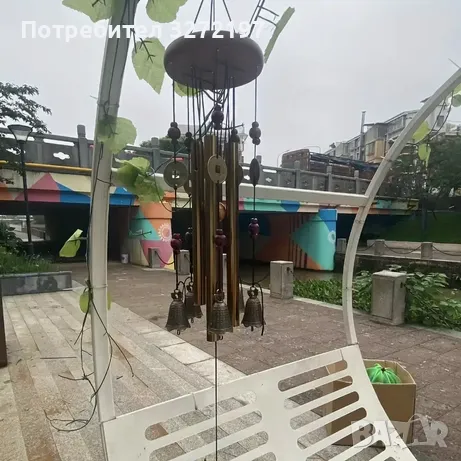 Ретро бронзови вятърни звънци с дизайн на древни монети, снимка 2 - Декорация за дома - 49424943